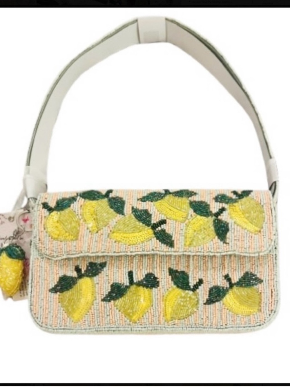 🆕- Lemon Viral Hand-Beaded Shoulder Bag. NWT - Picture 14 of 14